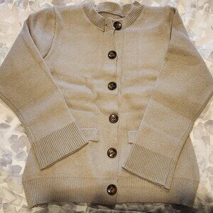 New never worn Amora brown knit cardigan, front button, 2 front pockets